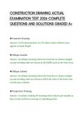 CONSTRUCTION DRAWING ACTUAL&NewLine;EXAMINATION TEST 2026 COMPLETE&NewLine;QUESTIONS AND SOLUTIONS GRADED A&plus;