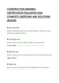 CONSTRUCTION DRAWING&NewLine;CERTIFICATION EVALUATION 2026&NewLine;COMPLETE QUESTIONS AND SOLUTIONS&NewLine;UPDATED&NewLine;