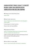 HAWAII NOTARY PUBLIC EXAM 77 CONCEPT&NewLine;REVIEW GUIDE 2026 IDENTIFICATION&NewLine;VERIFICATION AND RECORD KEEPING&NewLine;