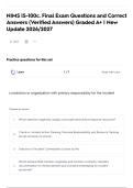 NIMS IS-100c&period; Final Exam Questions and Correct Answers &lpar;Verified Answers&rpar; Graded A&plus; &vert; New Update 2026&sol;2027