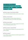HAZARDOUS MATERIALS&NewLine;COMPREHENSIVE EXAM 2026 FULL&NewLine;QUESTIONS AND CORRECT ANSWERS&NewLine;ALREADY PASSED&NewLine;