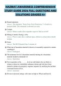 HAZMAT AWARENESS COMPREHENSIVE&NewLine;STUDY GUIDE 2026 FULL QUESTIONS AND&NewLine;SOLUTIONS GRADED A&plus;