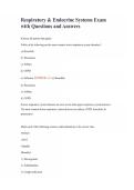 Respiratory & Endocrine Systems Exam with Questions and Answers