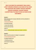 WGU D118 OBJECTIVE ASSESSMENT FINAL EXAM 2 &NewLine;LATEST VERSIONS &lpar;VERSION A & B&rpar; EXAM ACTUAL EXAM &NewLine;200 QUESTIONS AND CORRECT DETAILED ANSWERS &NewLine;&lpar;VERIFIED ANSWERS&rpar; &vert;ALREADY GRADED &NewLine;A&plus;&lpar;EVERYTHING YOU NEED TO PASS OA EXAM IN ONE &NewLine;DOCUMENT&rpar; 