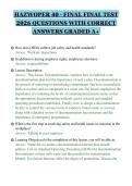 HAZWOPER 40 - FINAL FINAL TEST&NewLine;2026 QUESTIONS WITH CORRECT&NewLine;ANSWERS GRADED A&plus;&NewLine;
