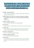 HAZWOPER 40 - FINAL PRACTICE&NewLine;EXAMINATION 2026 QUESTIONS&NewLine;WITH ANSWERS GRADED A&plus;&NewLine;