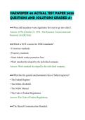 HAZWOPER 40 ACTUAL TEST PAPER 2026&NewLine;QUESTIONS AND SOLUTIONS GRADED A&plus;
