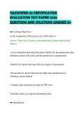 HAZWOPER 40 CERTIFICATION&NewLine;EVALUATION TEST PAPER 2026&NewLine;QUESTIONS AND SOLUTIONS GRADED A&plus;