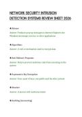 NETWORK SECURITY INTRUSION &NewLine;DETECTION SYSTEMS REVIEW SHEET 2026 