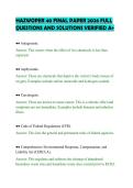 HAZWOPER 40 FINAL PAPER 2026 FULL&NewLine;QUESTIONS AND SOLUTIONS VERIFIED A&plus;