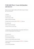 NURS 2602 Week 1 Exam with Questions and Answers