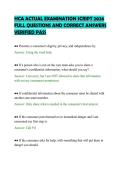 HCA ACTUAL EXAMINATION SCRIPT 2026&NewLine;FULL QUESTIONS AND CORRECT ANSWERS&NewLine;VERIFIED PASS&NewLine;