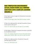 DMV FIREFIGHTER ENDORSEMENT&NewLine;ACTUAL EXAM PAPER 2026 VERIFIED&NewLine;QUESTIONS WITH COMPLETE ANSWERS&NewLine;GRADED A&plus;&NewLine;
