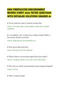 DMV FIREFIGHTER ENDORSEMENT&NewLine;REVIEW SCRIPT 2026 TESTED QUESTIONS&NewLine;WITH DETAILED SOLUTIONS GRADED A&plus;