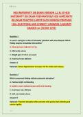 HESI MATERNITY OB EXAM VERSION 1&comma;2 & 3&sol; HESI &NewLine;MATERNITY OB EXAM PREPARATION&sol; HESI MATERNITY &NewLine;OB EXAM PRACTICE LATEST EACH VERSION CONTAINS &NewLine;150&plus; QUESTIONS AND CORRECT ANSWERS &vert;ALREADY &NewLine;GRADED A&plus; &lpar;SCORE 1292&rpar; 