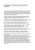 OREGON PAL LAW AND SAFETY QUESTIONS & ANSWERS