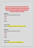 WGU C949 DATA STRUCTURES AND ALGORITHMS I &NewLine;OBJECTIVE ASSESSMENT EXAM 100 QUESTIONS AND &NewLine;CORRECT DETAILED ANSWERS WITH RATIONALES &NewLine;&lpar;VERIFIED ANSWERS&rpar; &vert;AGRADE