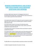 NURSING JURISPRUDENCE AND ETHICS&NewLine;FOR TEXAS NURSES 2026&vert;CERTIFIED&NewLine;QUESTIONS AND ANSWERS
