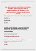 WGU C838 MANAGING CLOUD SECURITY FINAL EXAM &NewLine;OBJECTIVE ASSESSMENT &sol; WGU C838 OA &NewLine;PREPARATION&sol;WGU C838 OA PRACTICE WITH &NewLine;COMPLETE 100 QUESTIONS AND ANSWERS LATEST &NewLine;&vert;AGRADE