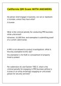 California QM Exam WITH ANSWERS
