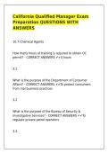 Exam &lpar;elaborations&rpar; California Qualified Manager &NewLine;California Qualified Manager Exam Preparation QUESTIONS WITH ANSWERS