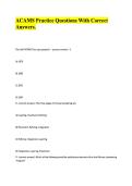ACAMS Practice Questions With Correct &NewLine;Answers&period; 