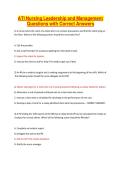 ATI Nursing Leadership and Management Questions with Correct Answers