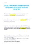WALL STREET PREP PREMIUM EXAM&NewLine;2026&vert;CERTIFIED QUESTIONS AND&NewLine;ANSWERS