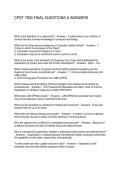 CPST 7800 FINAL QUESTIONS & ANSWERS