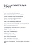 CLST 101 QUIZ 1 QUESTIONS AND ANSWERS