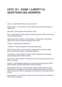 CSTU 101 - EXAM 1 &lpar;LIBERTY U&rpar; QUESTIONS AND ANSWERS
