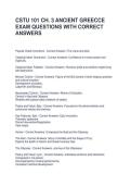CSTU 101 CH&period; 3 ANCIENT GREECCE EXAM QUESTIONS WITH CORRECT ANSWERS