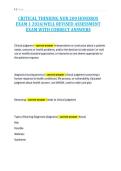 CRITICAL THINKING NUR 200 HONDROS&NewLine;EXAM 1 2026&vert;WELL REVISED ASSESSMENT&NewLine;EXAM WITH CORRECT ANSWERS
