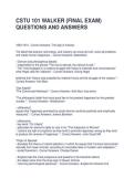 CSTU 101 WALKER &lpar;FINAL EXAM&rpar; QUESTIONS AND ANSWERS