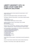 LIBERTY UNIVERSITY CSTU 101 EXAM 2 STUDY GUIDE WITH COMPLETE SOLUTIONS
