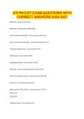 ATI PN EXIT EXAM QUESTIONS WITH CORRECT ANSWERS 2026-2027