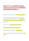 NWSA TTT 1 Exam NEWEST 2026&comma;2027 &NewLine;Comprehensive Practice Test QUESTIONS &NewLine;AND ANSWERS GRADED A&plus;