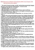 NAMs Menopause Certification Exam Questions With Correct Answers 2026 &NewLine;Marking Scheme New Updated 