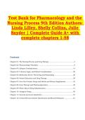 Test Bank for Pharmacology and the &NewLine;Nursing Process 9th Edition Authors&colon; &NewLine;Linda Lilley&comma; Shelly Collins&comma; Julie &NewLine;Snyder &vert; Complete Guide A&plus; with &NewLine;complete chapters 1-58