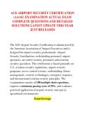 ACE AIRPORT SECURITY CERTIFICATION &NewLine;&lpar;AAAE&rpar; EXAMINATION ACTUAL EXAM &NewLine;COMPLETE QUESTIONS AND DETAILED &NewLine;SOLUTIONS LATEST UPDATE THIS YEAR &NewLine;JUST RELEASED