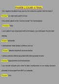Pharm 2 Exam 4 Final Questions & Answers &vert; Pharmacology Final Exam Review &vert; Comprehensive Study Guide