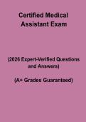 Certified Medical Assistant Exam PDF &vert; Complete Study Guide&comma; Practice Questions & Revision Notes
