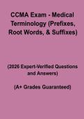 CCMA Medical Terminology Exam PDF &vert; Prefixes&comma; Root Words & Suffixes Study Guide for Clinical Medical Assistant