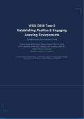 WGU D636 TASK 2 &vert; ESTABLISHING POSITIVE AND ENGAGING LEARNING ENVIRONMENTS &vert; 2025 UPDATE 100&percnt; CORRECT