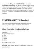 comprehensive 150-question NLN PAX-RN &lpar;Pre-Admission&NewLine;Examination&rpar; practice test&period; The PAX-RN is used by nursing schools&NewLine;nationwide to assess readiness for nursing programs&period; The exam&NewLine;contains 160 multiple-choice questions across three sections&colon;&NewLine;Verbal &lpar;
