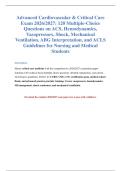 Advanced Cardiovascular & Critical Care Exam 2026&sol;2027