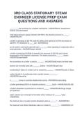 3RD CLASS STATIONARY STEAM ENGINEER LICENSE PREP EXAM QUESTIONS AND ANSWERS