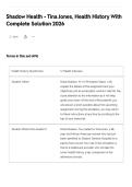 Shadow Health - Tina Jones&comma; Health History With Complete Solution 2026