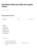Stott Pilates Written Exam 2026 with complete solution