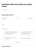 Stott Pilates Written Exam 2026 with complete solution